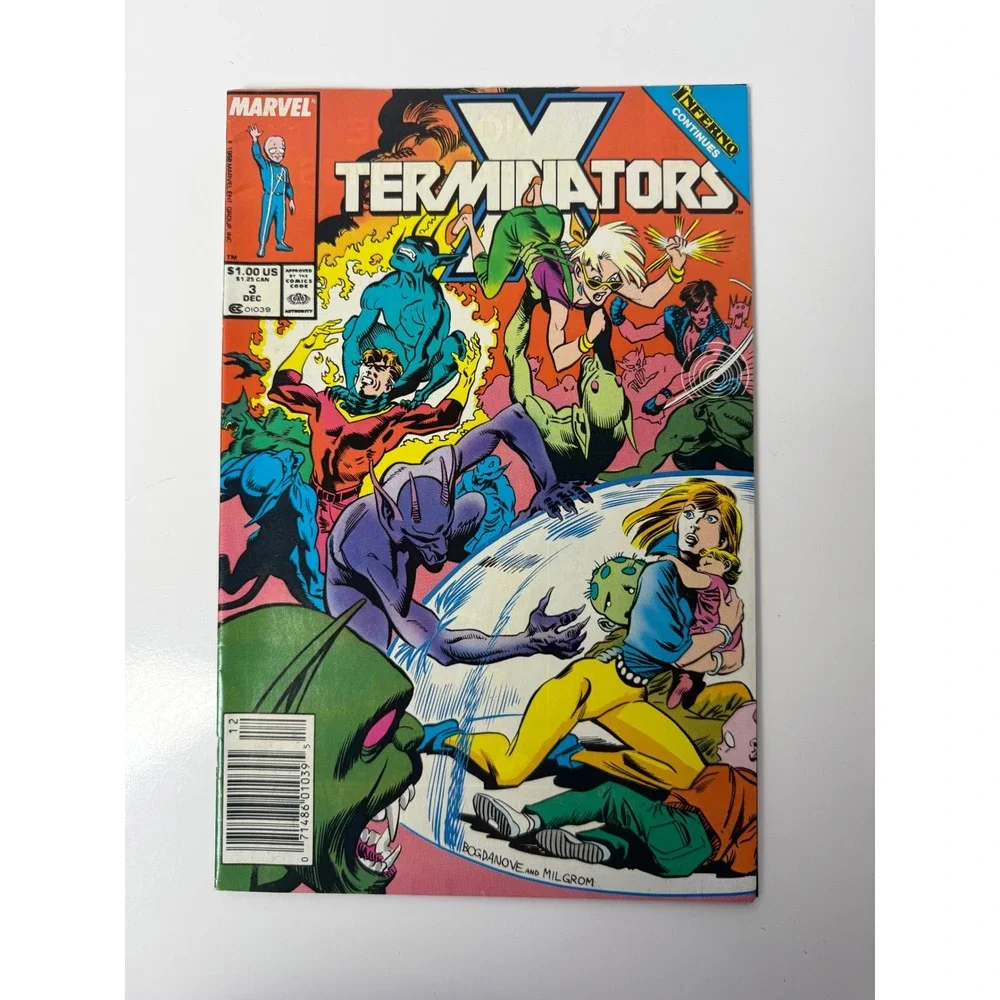 Marvel X-Terminators 3 Dec 1988 Inferno Crossover Copper Age Mutant Comic Book